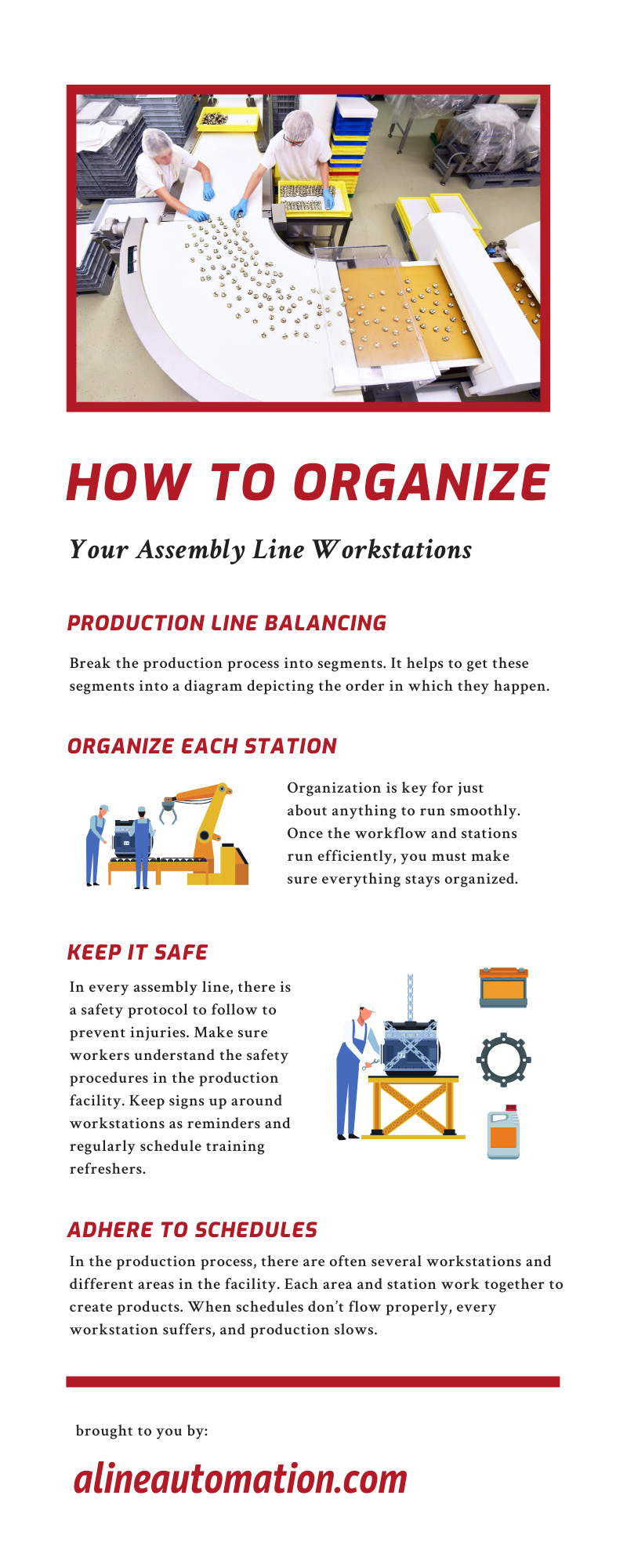 How To Organize Your Assembly Line Workstations infographic
